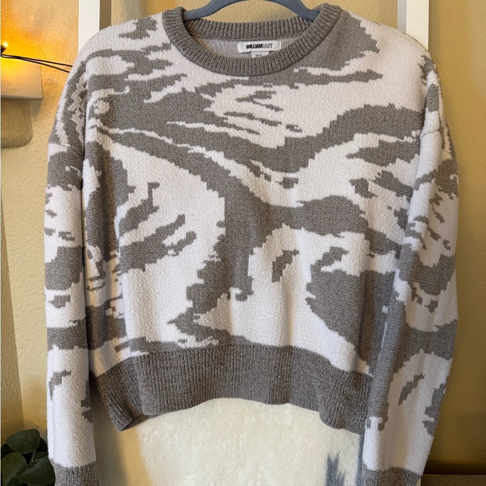 William Rast Gray and White and Grey Women's Sweater